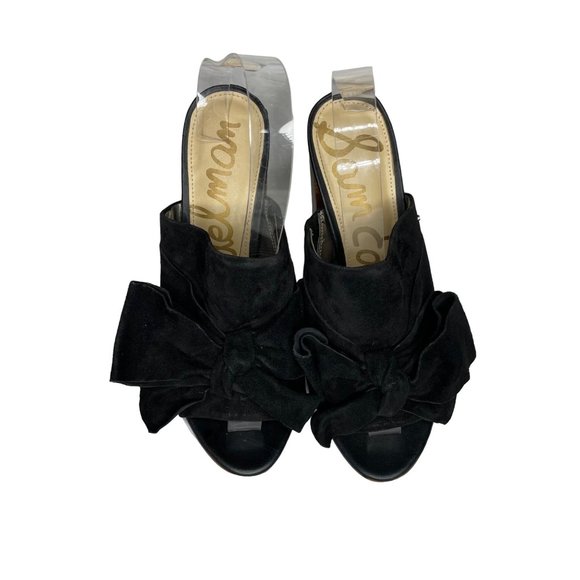 Sam Edelman 8 Yumi suede mule heels black - Picture 2 of 9